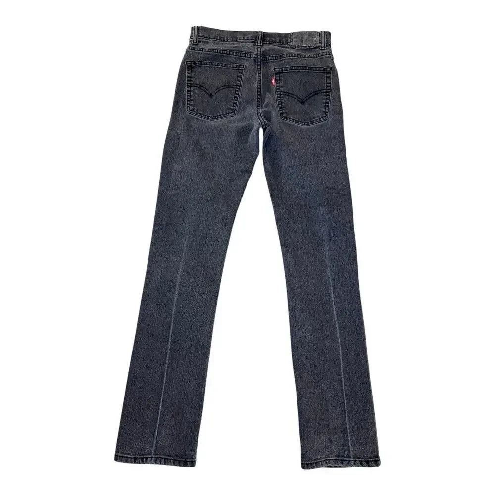 Levi's 511 Slim Jeans Boy's‎ Size 16 Dark Denim Black 5-Pocket Style